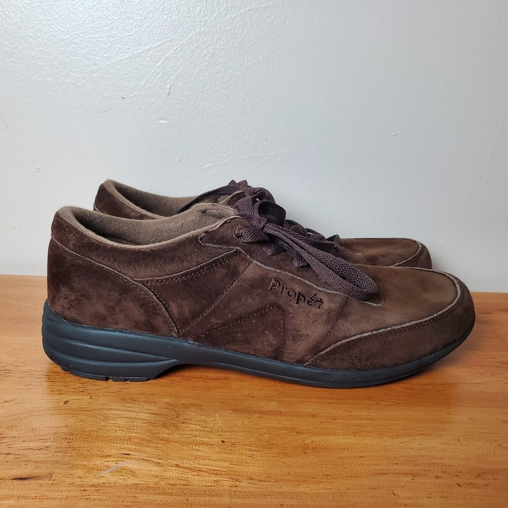 Propet Washable Walker Brown Suede Sneaker Shoes Comfort Cushioned Lace Up Sz 9M